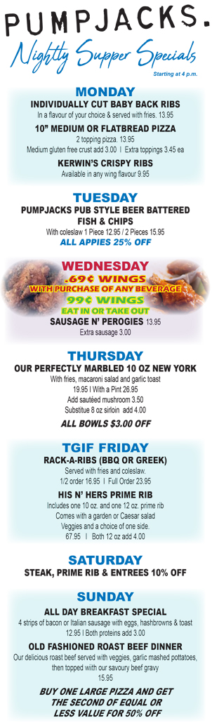 Nightly Supper Specials