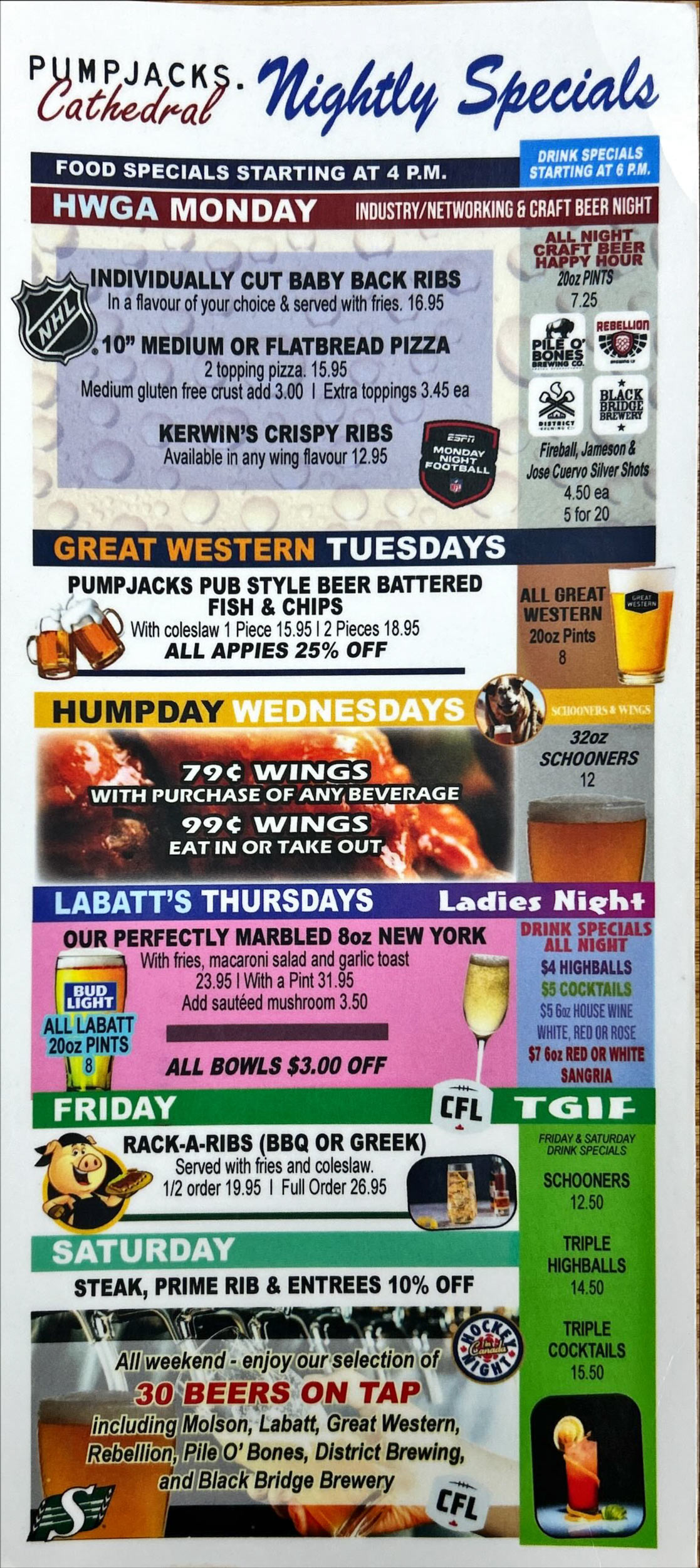 Nightly Supper Specials