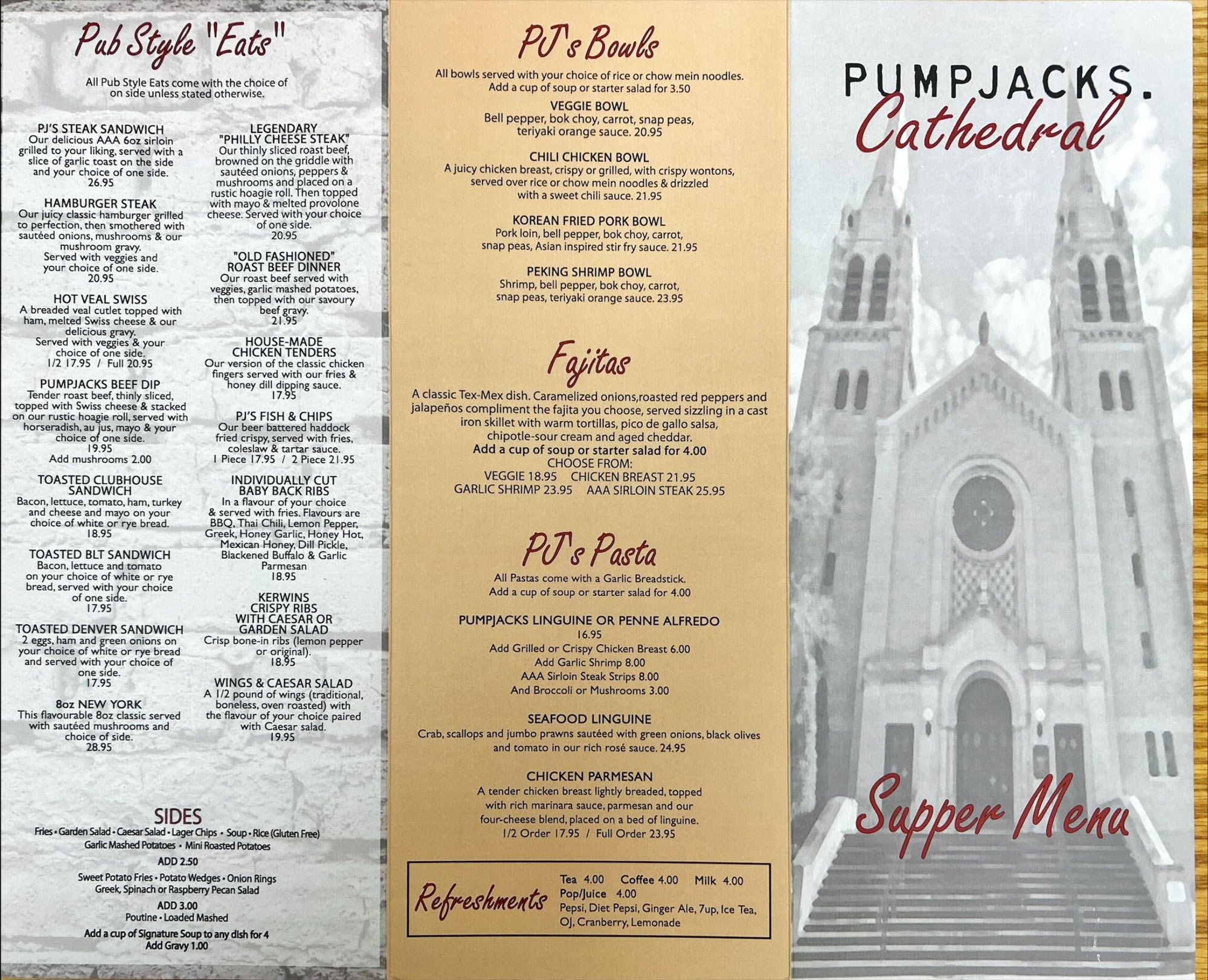 Pumpjacks Supper Menu 2